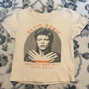 American Eagle Outfitters Cream and Orange Short Sleeve Tee